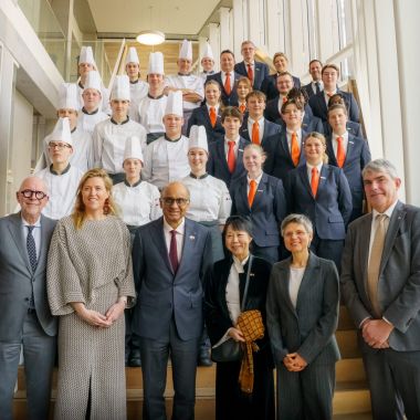 Staatsbezoek President Singapore - lunch PIVA - groepsfoto