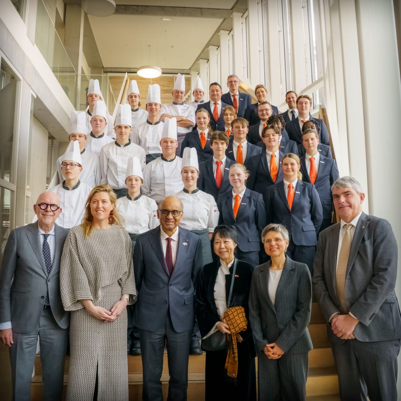 Staatsbezoek President Singapore - lunch PIVA - groepsfoto