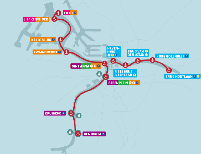 haltes van De Waterbus