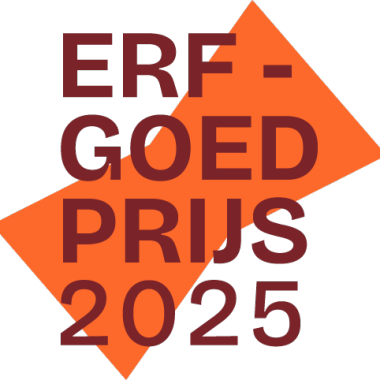 Logo Erfgoedprijs 2025 bordeauxoranje