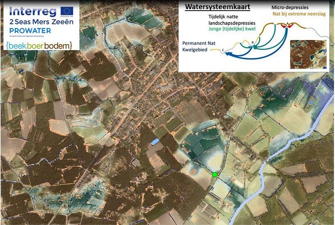 Een watersysteemkaart toont waar het bodemwater zich verzamelt.