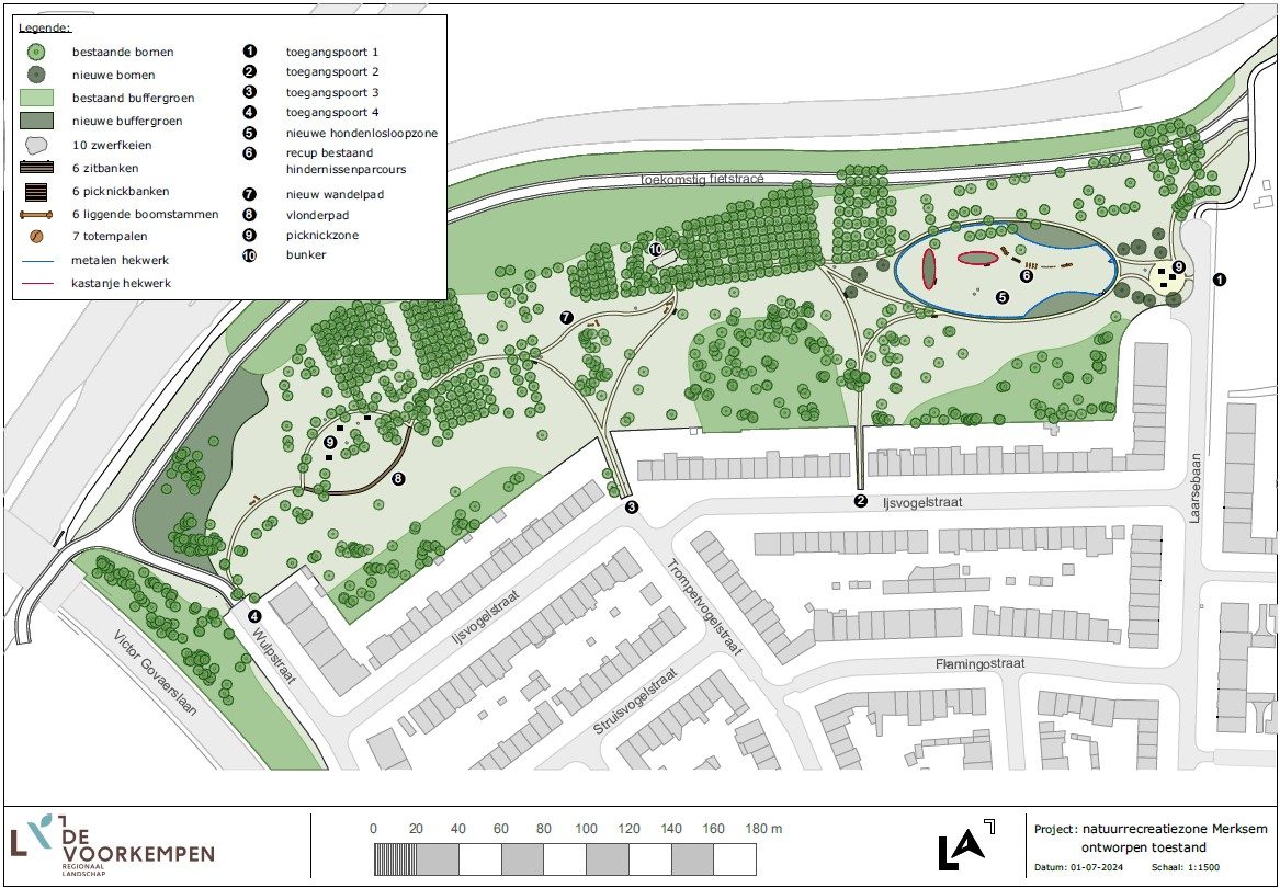 Het ontwerp voor de Groenzone IJsvogelstraat in Merksem