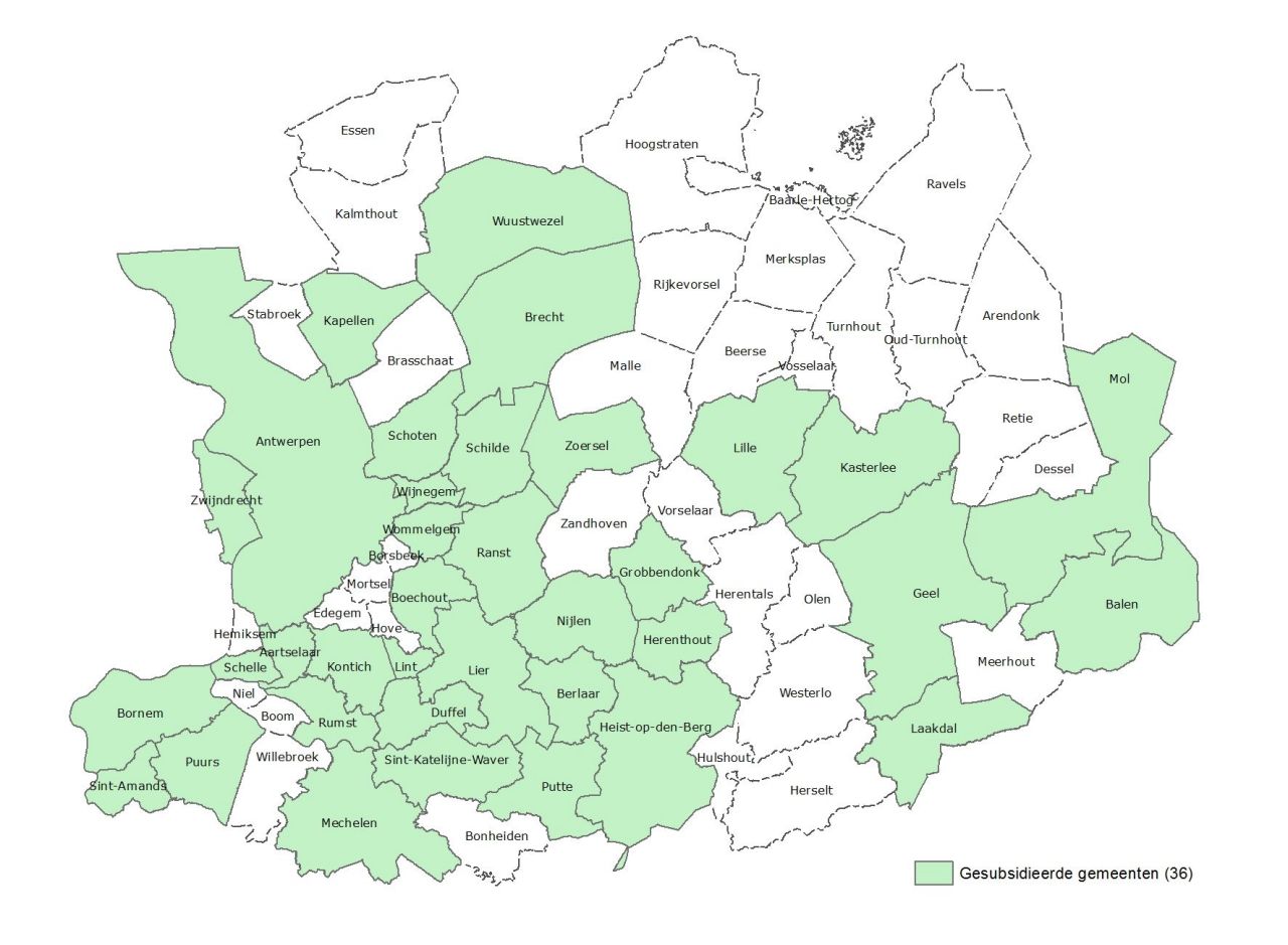 Overzicht gemeenten subsidie 2017
