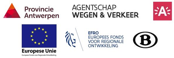 Logo's partners bouw fietsbrug Berchem