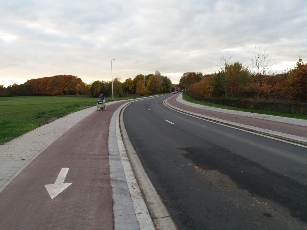 Vrijliggend eenrichtingsfietspad aan de Alexander Franckstraat in Boechout