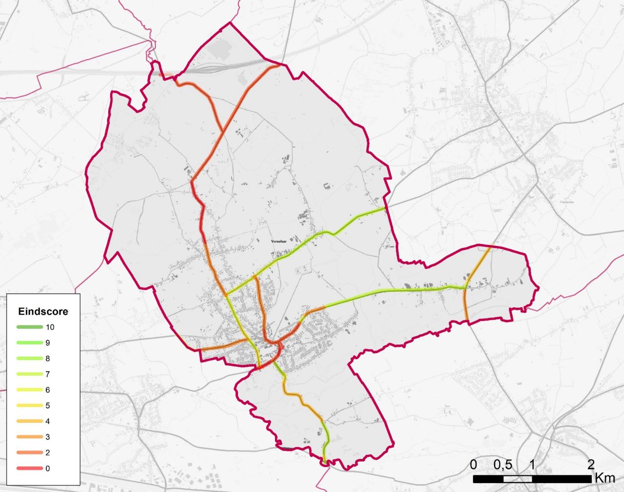Overzichtskaartje BFF routes Vorselaar