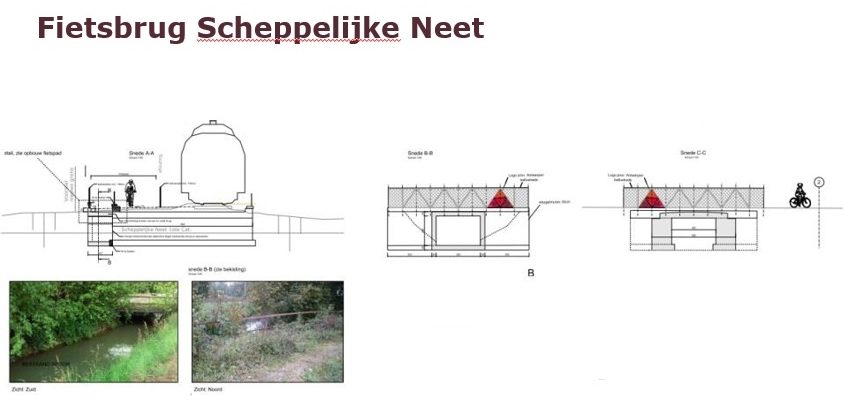 Tekening fietsbrug Scheppelijke Neet