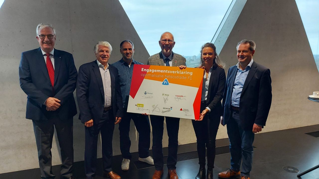 Ondertekening engagementsverklaring optimalisatie fietsostrade F1