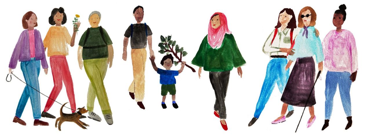 mee op stap illustratie