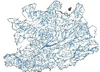 Een kaart met de waterlopen van de provincie Antwerpen