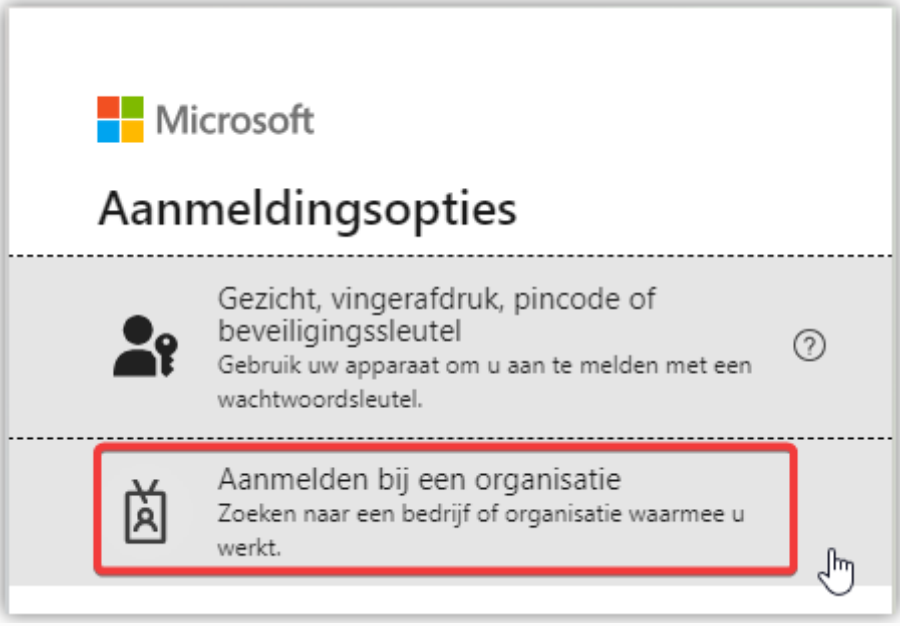 aanmeldingsopties