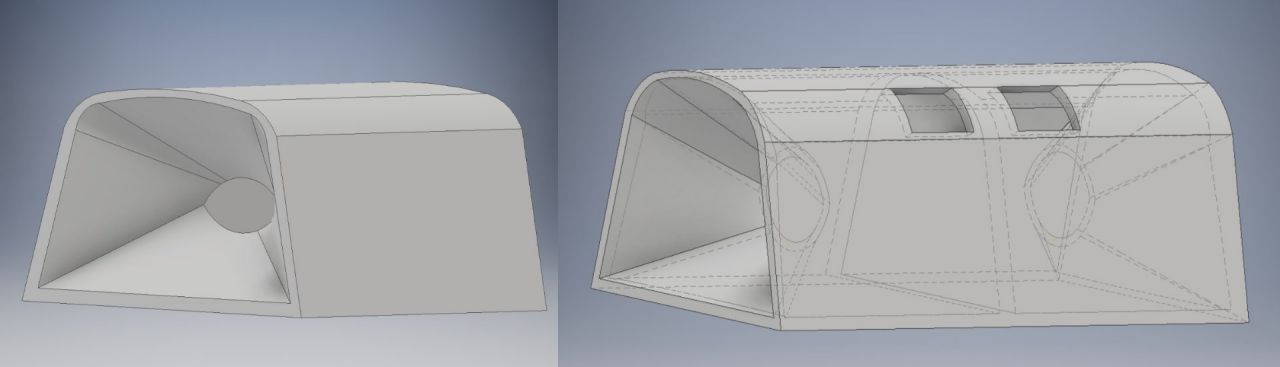 Amfibieëntunnel schetsen fuiken enkel en dubbel