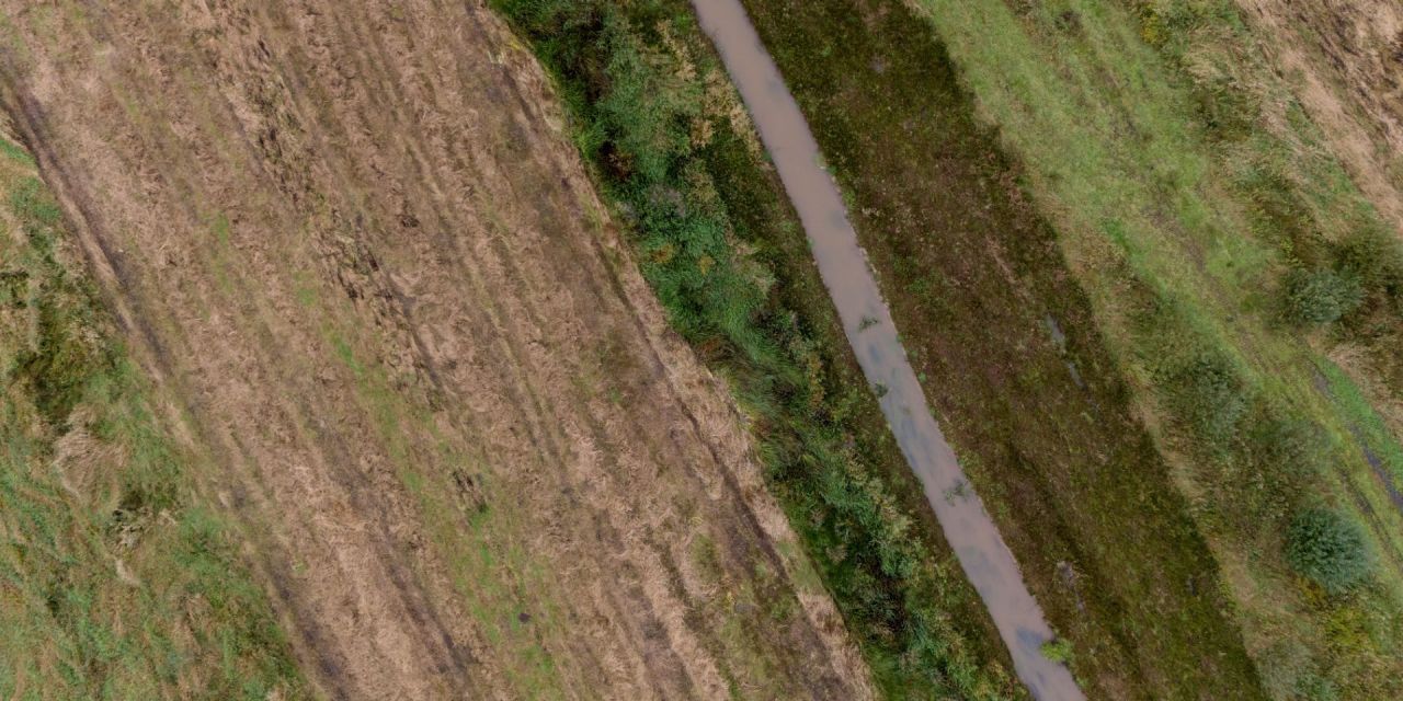 Luchtfoto van de Scherpenbergloop met bredere winterbedding
