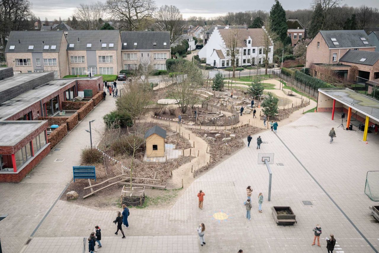 Luchtfoto overzicht van de Groene Oase van De Springplank in Broechem