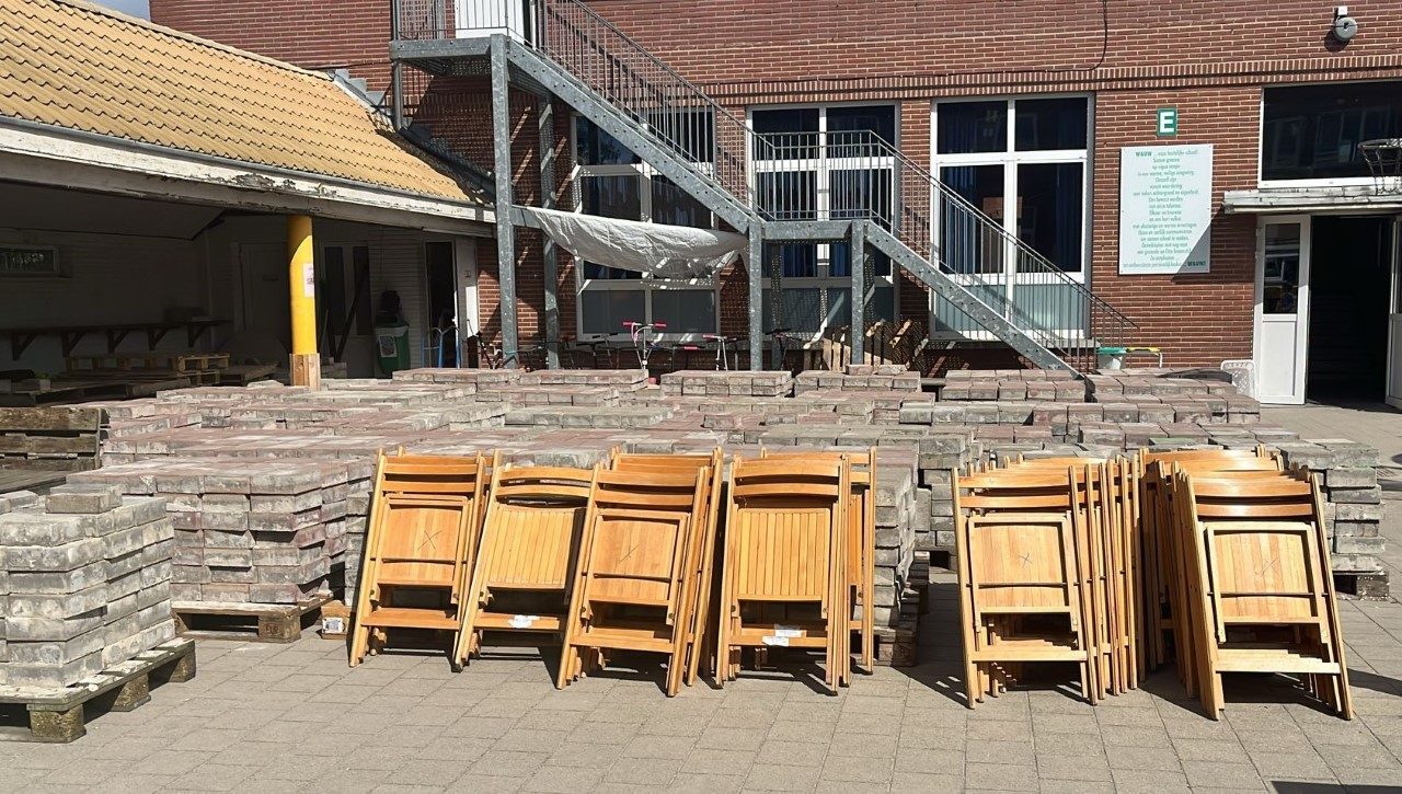 Ontharding op Sint-Montfort in Kontich