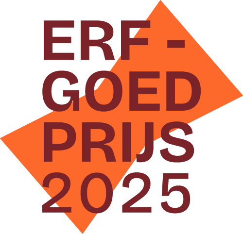 Logo Erfgoedprijs 2025 bordeauxoranje