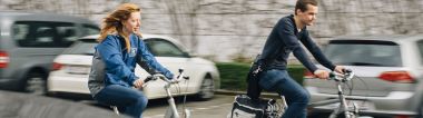 Fietsende werknemers