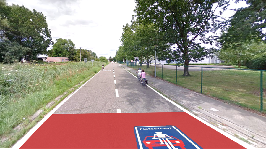 Toekomstbeeld: fietzone in buitengebied, Hertenstraat Turnhout