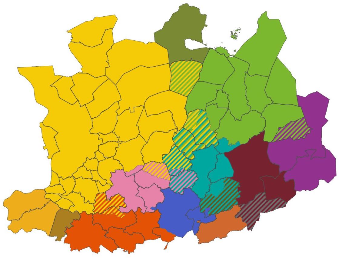 kaart met aanduiding regionale woonmarkten