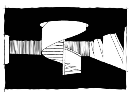 tekening monumentale draaitrap