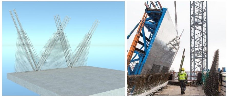 Stap 1: Het plaatsen van versterking en stalen vlechtwerk 