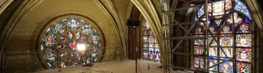 Restauratiewerken aan de glasramen in de kathedraal van Antwerpen
