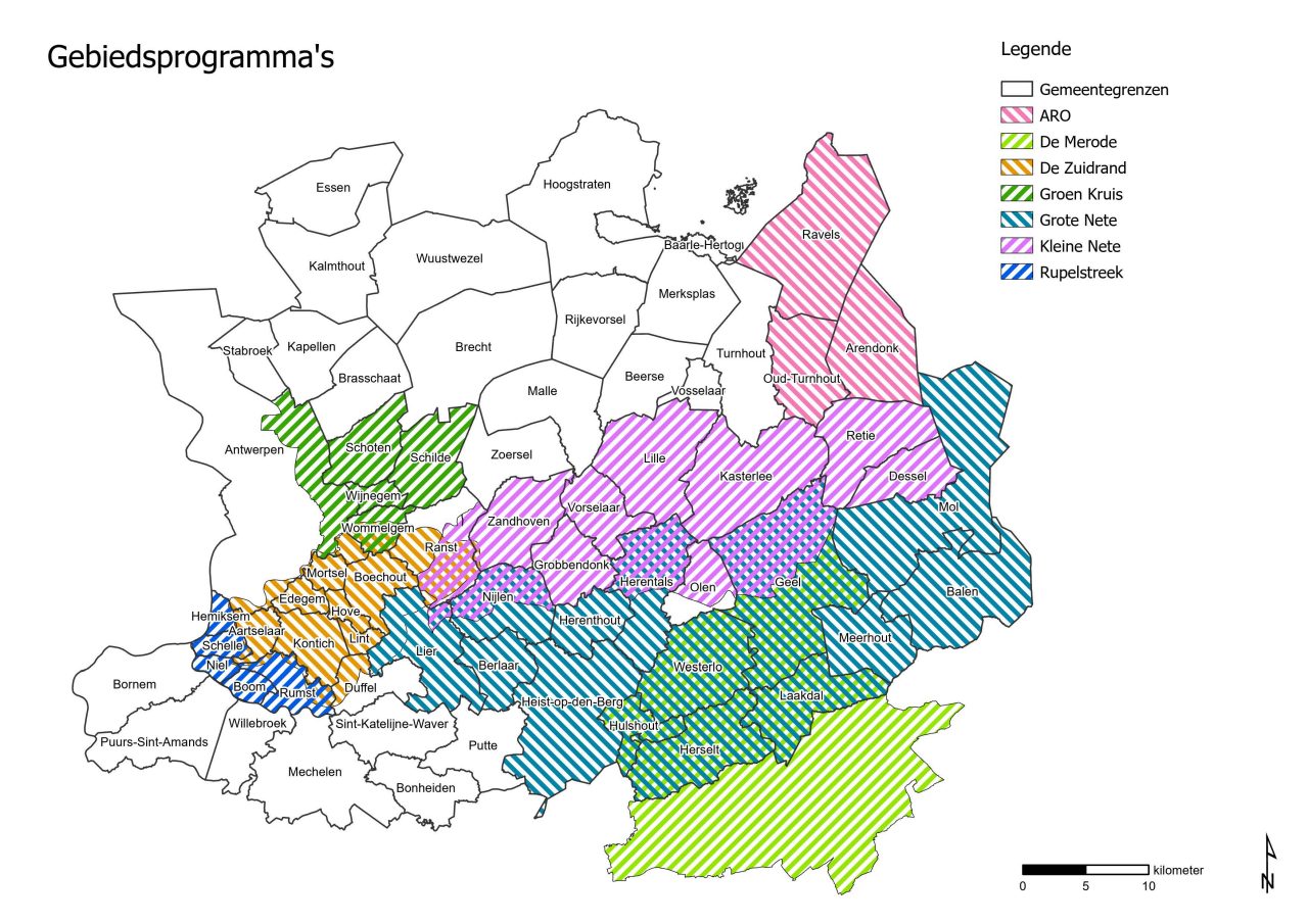 Overzicht lopende gebiedsprogramma's